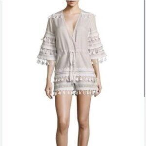 Dodo Bar Cotton Tassel Romper Off White